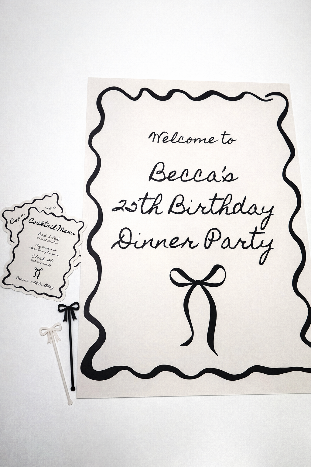 Becca Foden’s 25th Birthday: On-Trend Bow Drink Stirrers for a Modern Luxury Celebration