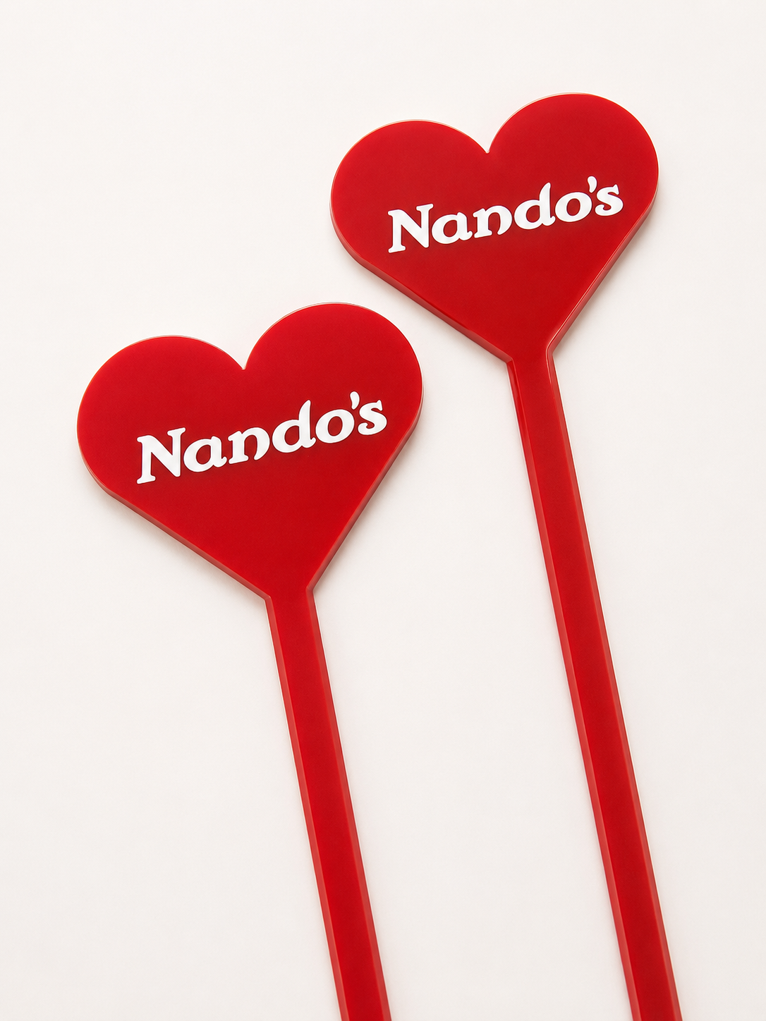 Case Study: Nando's Brand Activation – 1,000 Bespoke Heart-Shaped Acrylic Drink Stirrers