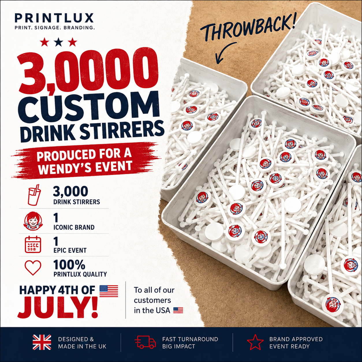 Case Study: 3,000 Custom Branded Drink Stirrers Delivered in Less Than One Week