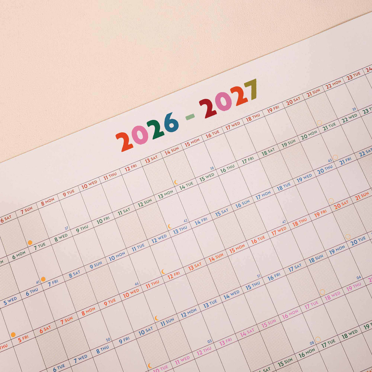 2026–2027 Academic Wall Planner Landscape 27.5 x 19.3 Inches