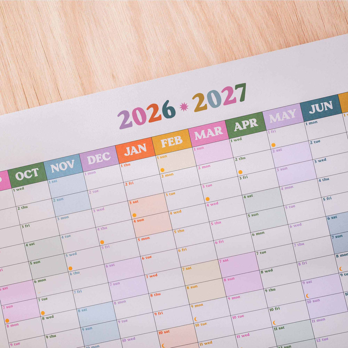 2026-2027 Portrait Academic Year Wall Planner Recycled Paper