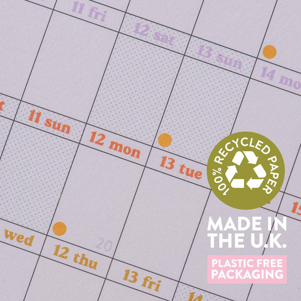 2027 Landscape Wall Planner Recycled Year-at-a-Glance Calendar with Moon Phases