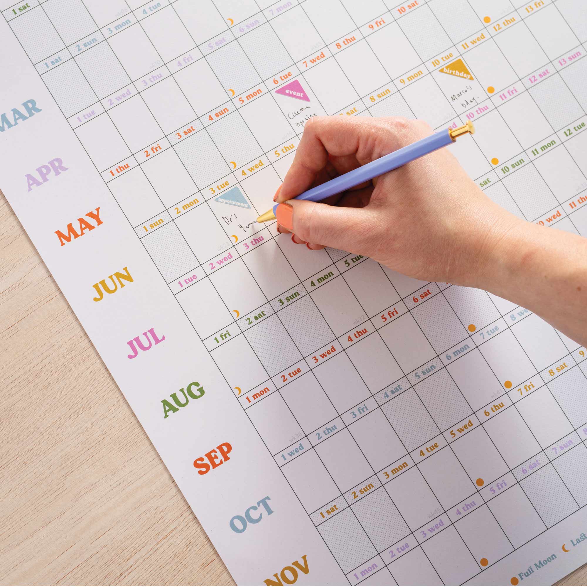 2026-2027 Academic Landscape Wall Planner, Recycled Paper, Large