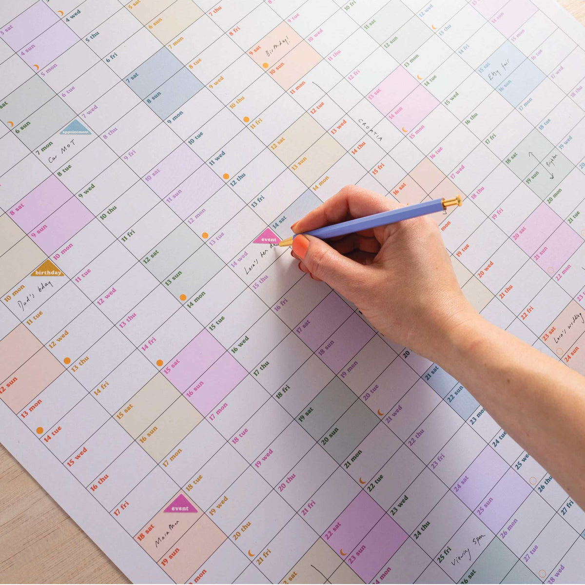 2026-2027 Portrait Academic Year Wall Planner Recycled Paper
