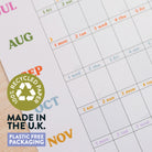 2026-2027 Academic Landscape Wall Planner, Recycled Paper, Large