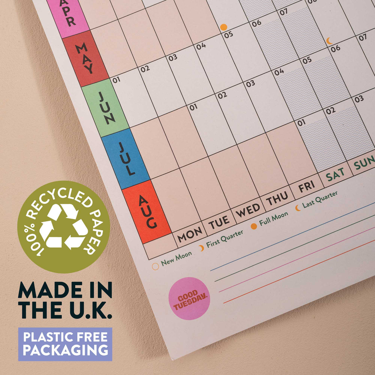 A1 Landscape Academic Wall Planner 2026–2027 – Work Hard, Play Nice