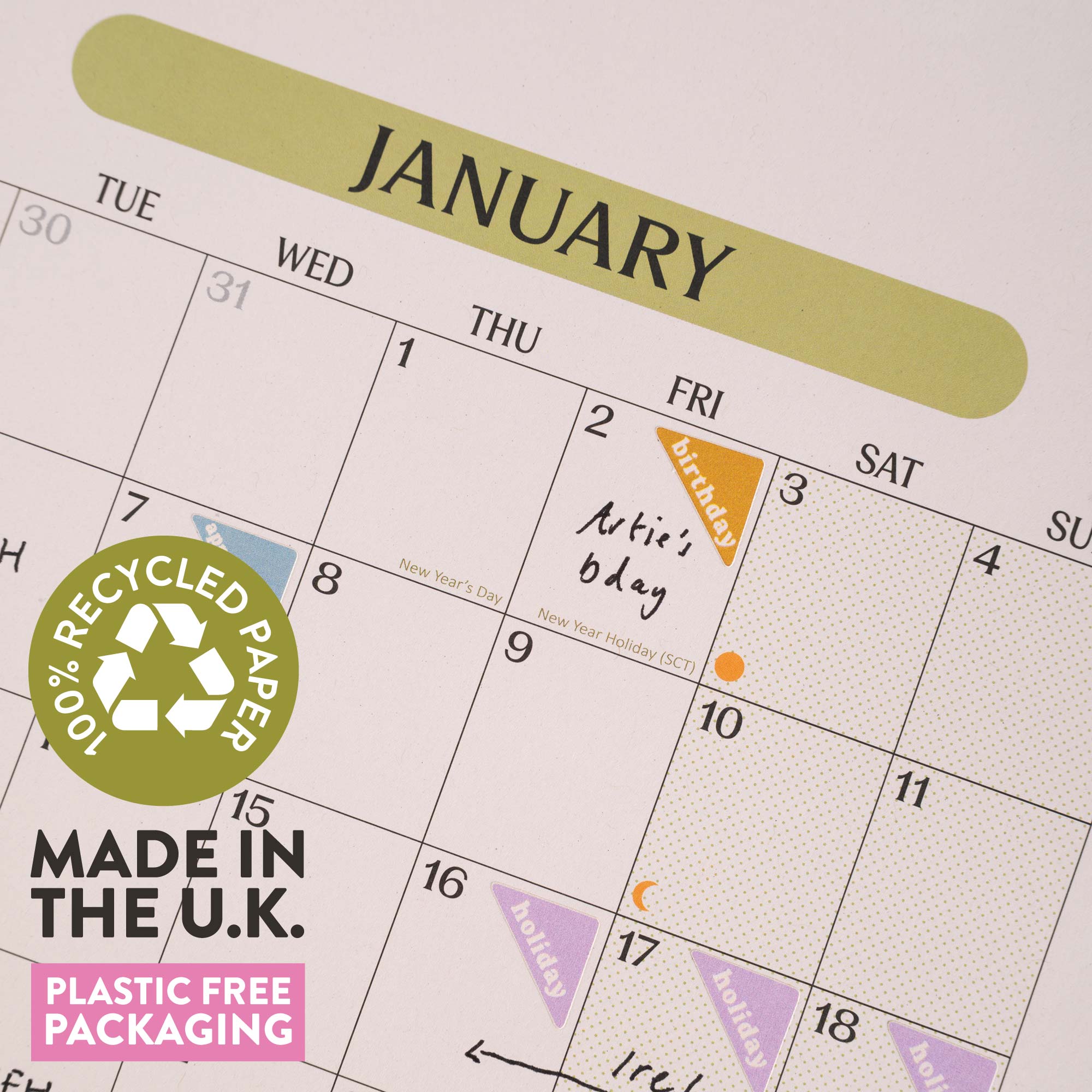 2026 Pastel A1 Wall Planner Monthly Grid Yearly Overview