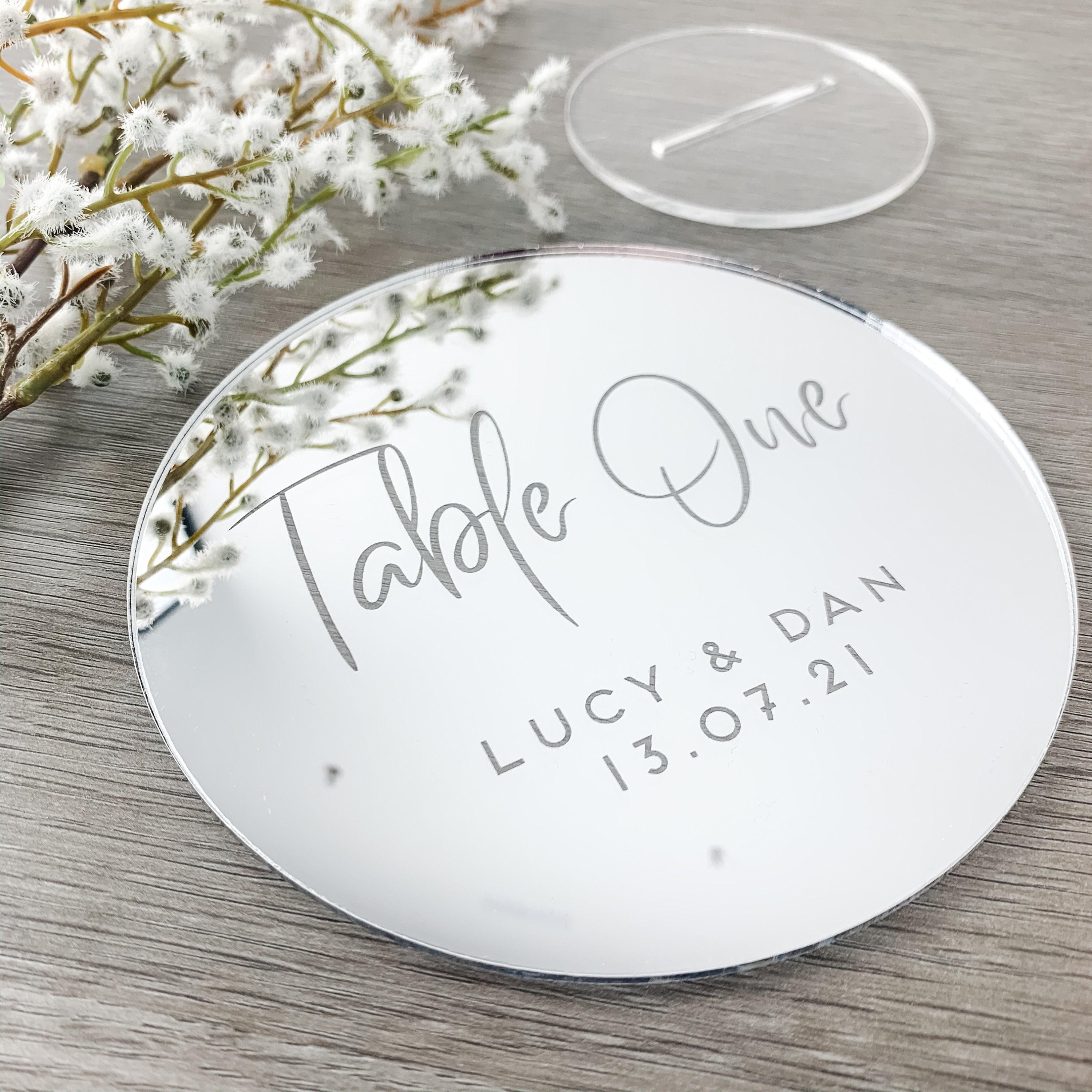 Engraved Wedding Table Numbers