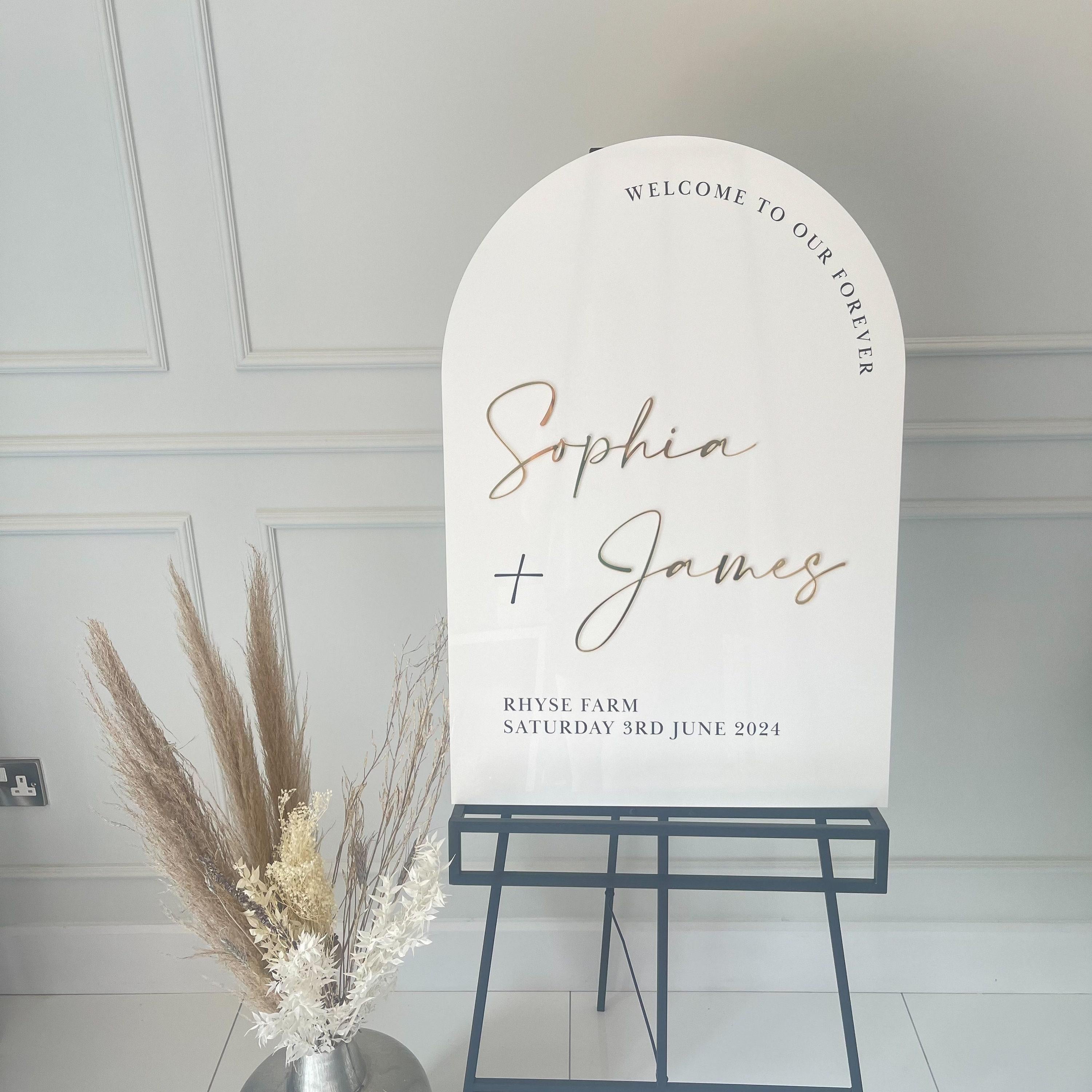 Dome Top Wedding Welcome Sign