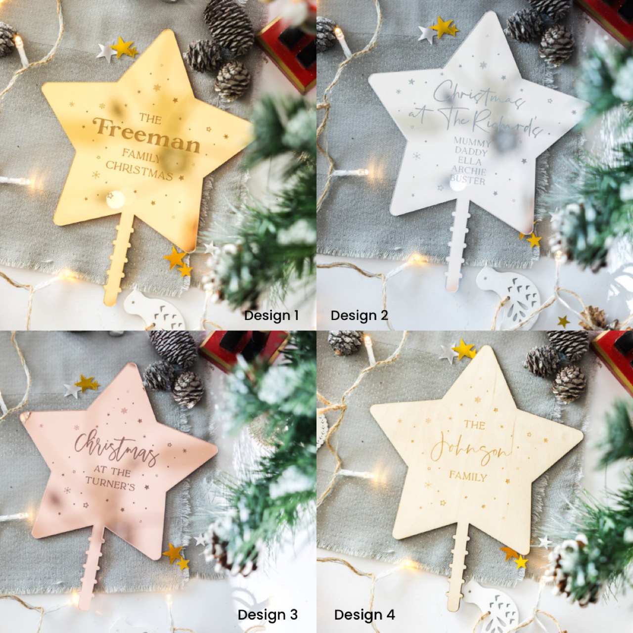 Personalised Christmas Tree Angel Topper