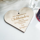 Childminders Thank You Personalised Engraved Heart Keepsake 