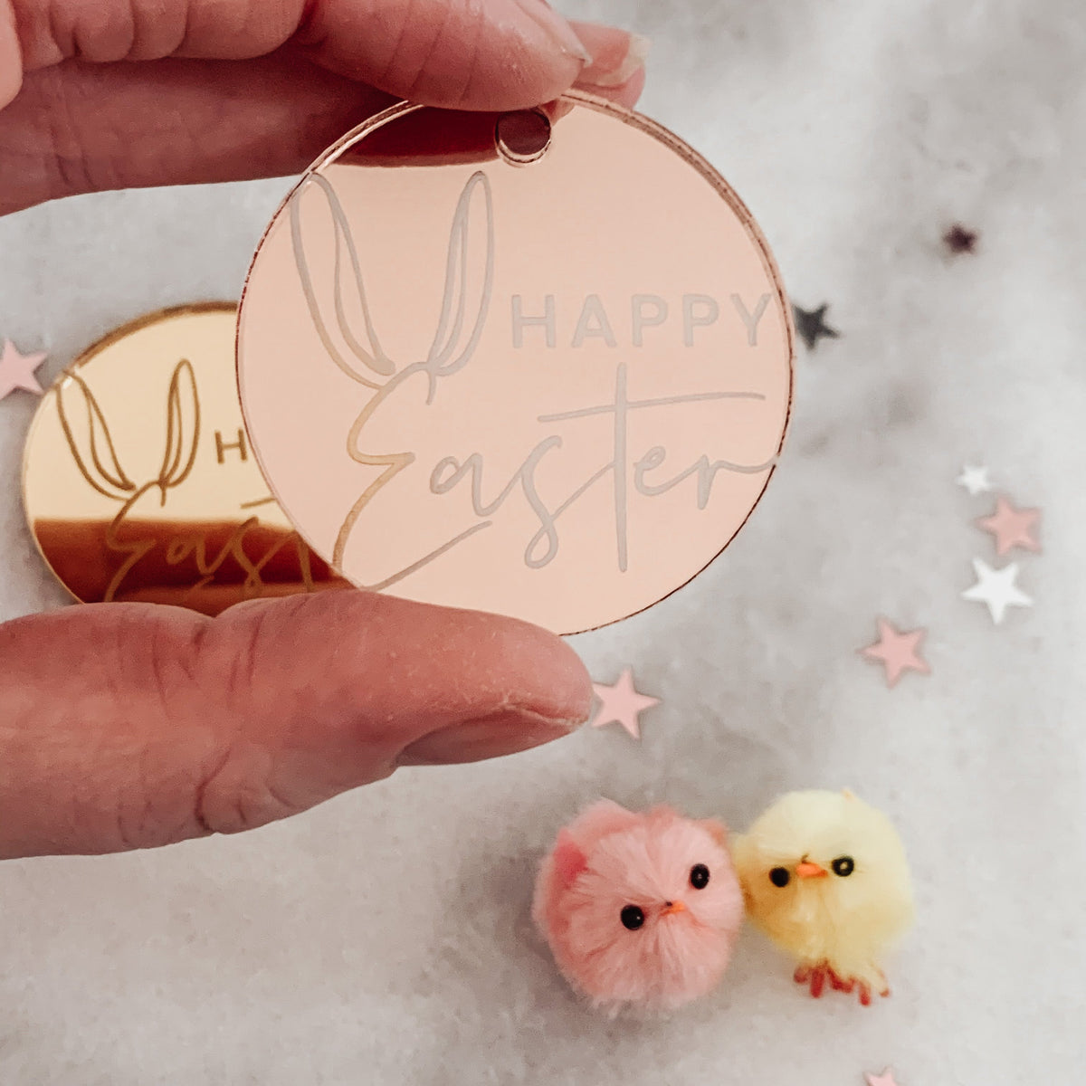 Happy Easter Rabbit Engraved Gift Tags