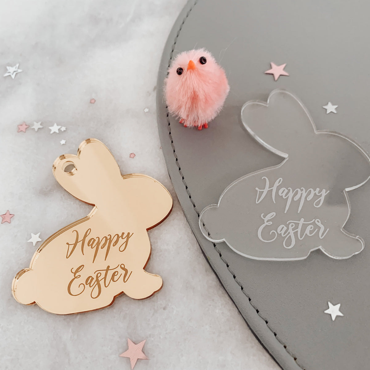 Engraved Easter Bunny Cupcake Topper