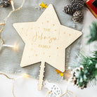 Wood Engraved Star Topper 