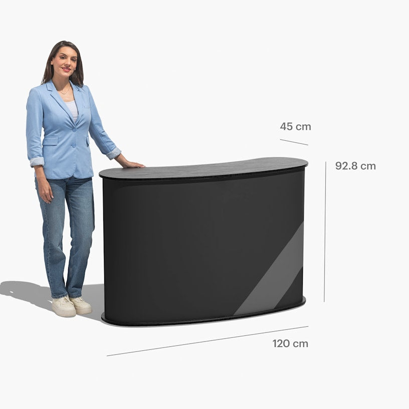 Curved Professional Exhibition Counters Portable Trade Show Display