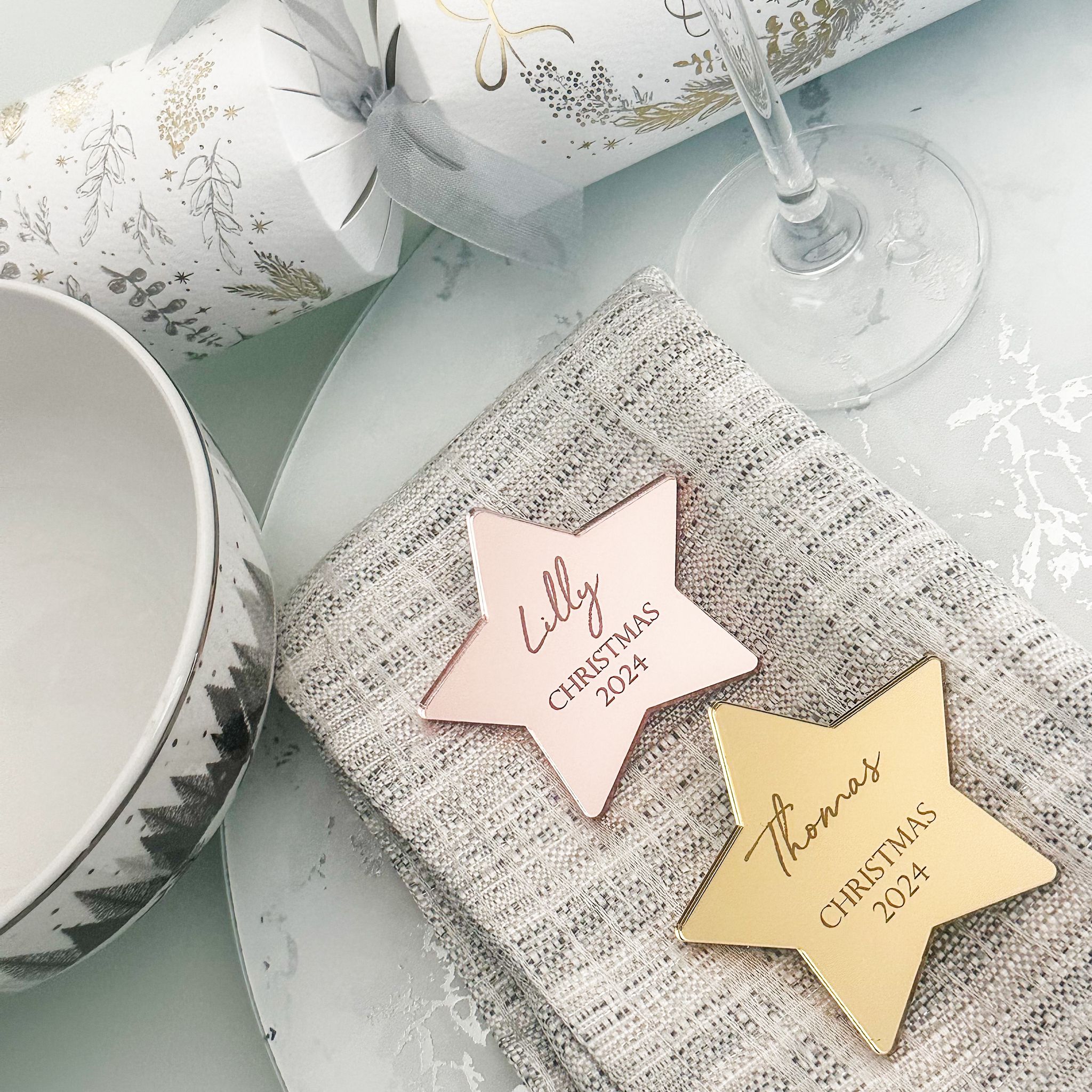 Christmas Dinner Table Personalised  Place Cards