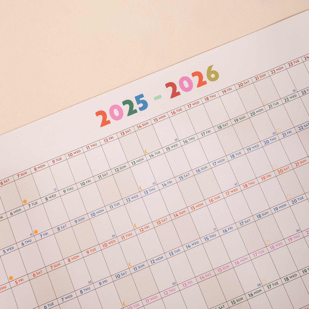 2025–2026 Academic Year Wall Planner Landscape Colour-Blocked Monthly