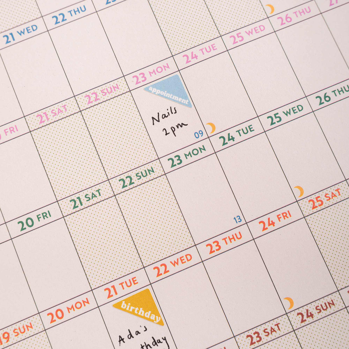 2025–2026 Academic Year Wall Planner Landscape Colour-Blocked Monthly