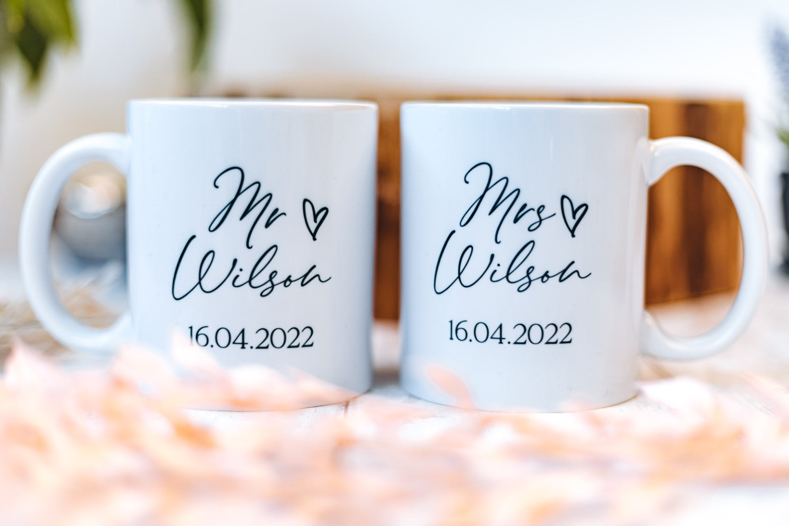 Set of 2 Personalised Wedding Mugs