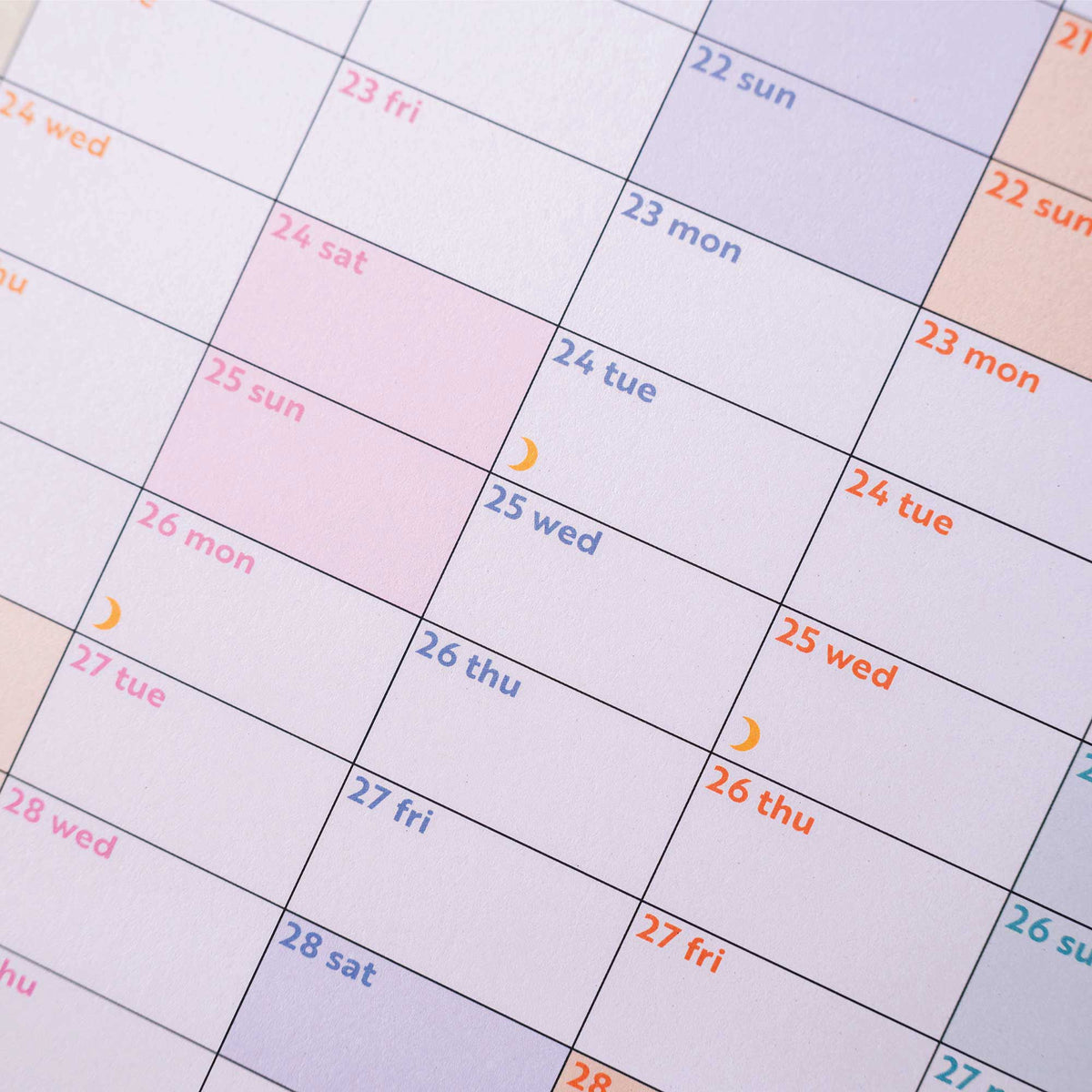 2026 Portrait Wall Planner – Pastel Year-at-a-Glance Recycled Paper
