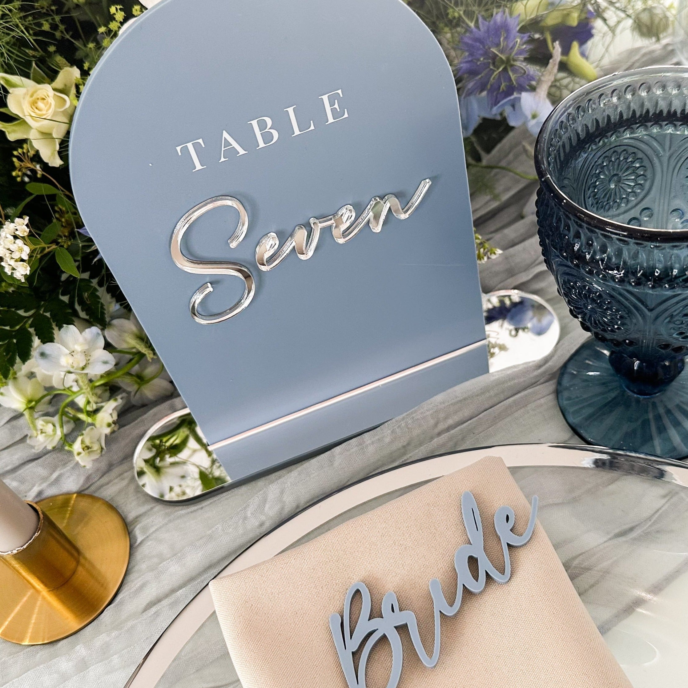 Terracotta Wedding Table Décor with personalised name.