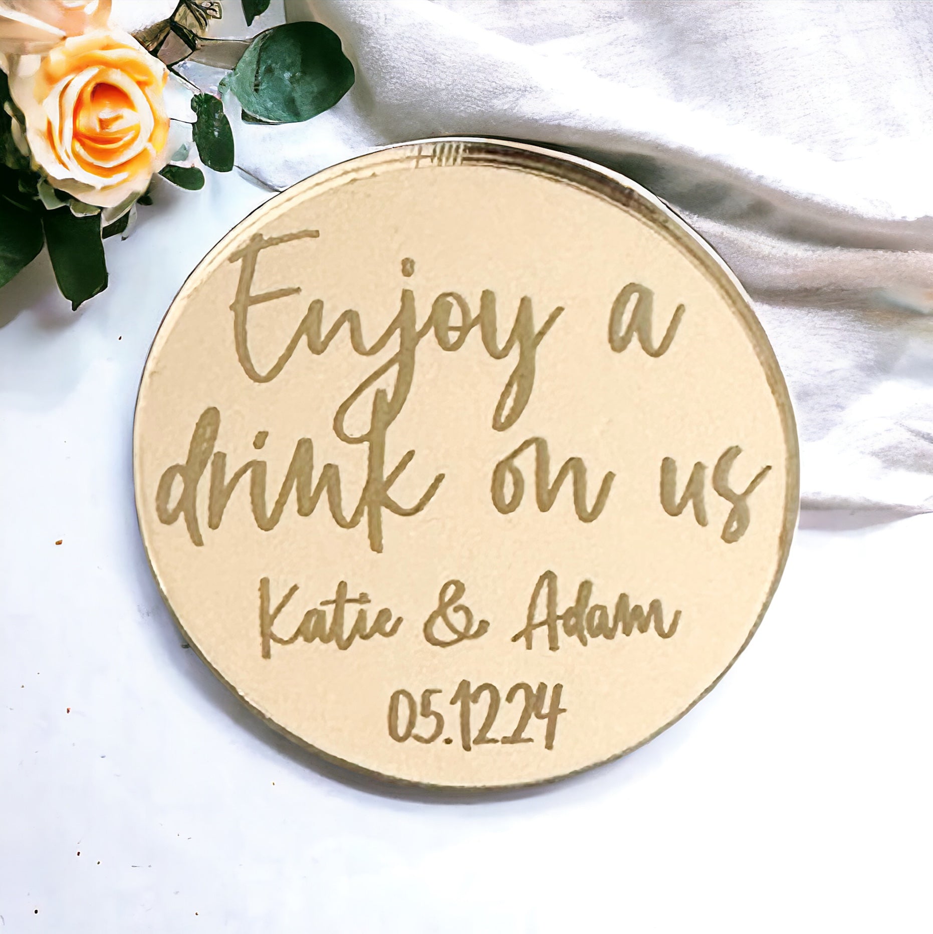Mirror Acrylic Drinks Tokens