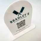 Acrylic business sign - luxury dome top custom branded display for retail & events