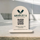 Acrylic business sign - luxury dome top custom branded display for retail & events