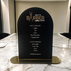 Acrylic dome display sign – luxury menu board | personalised tea coffee signage