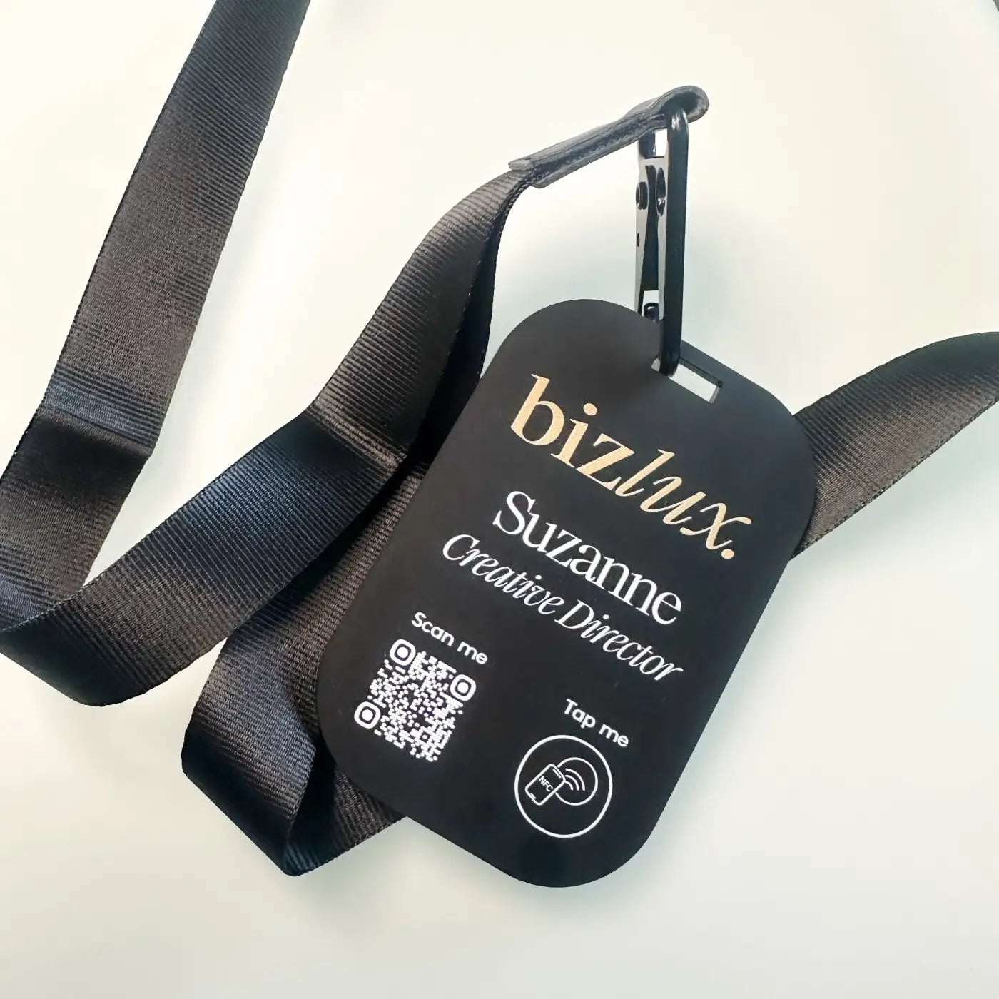 Acrylic lanyard tag - custom badge with nfc id | business