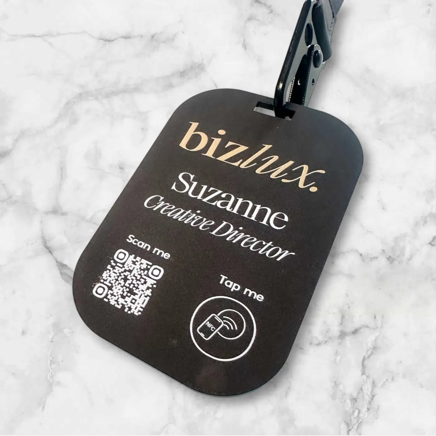 Acrylic lanyard tag - custom badge with nfc id | business