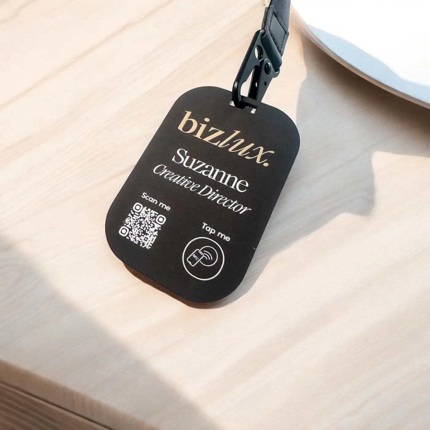 Acrylic lanyard tag - custom badge with nfc id | business