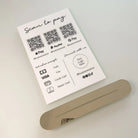 Acrylic qr code sign – luxury personalised payment display | contactless scan to pay
