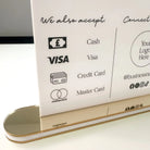 Acrylic qr code sign – luxury personalised payment display | contactless scan to pay