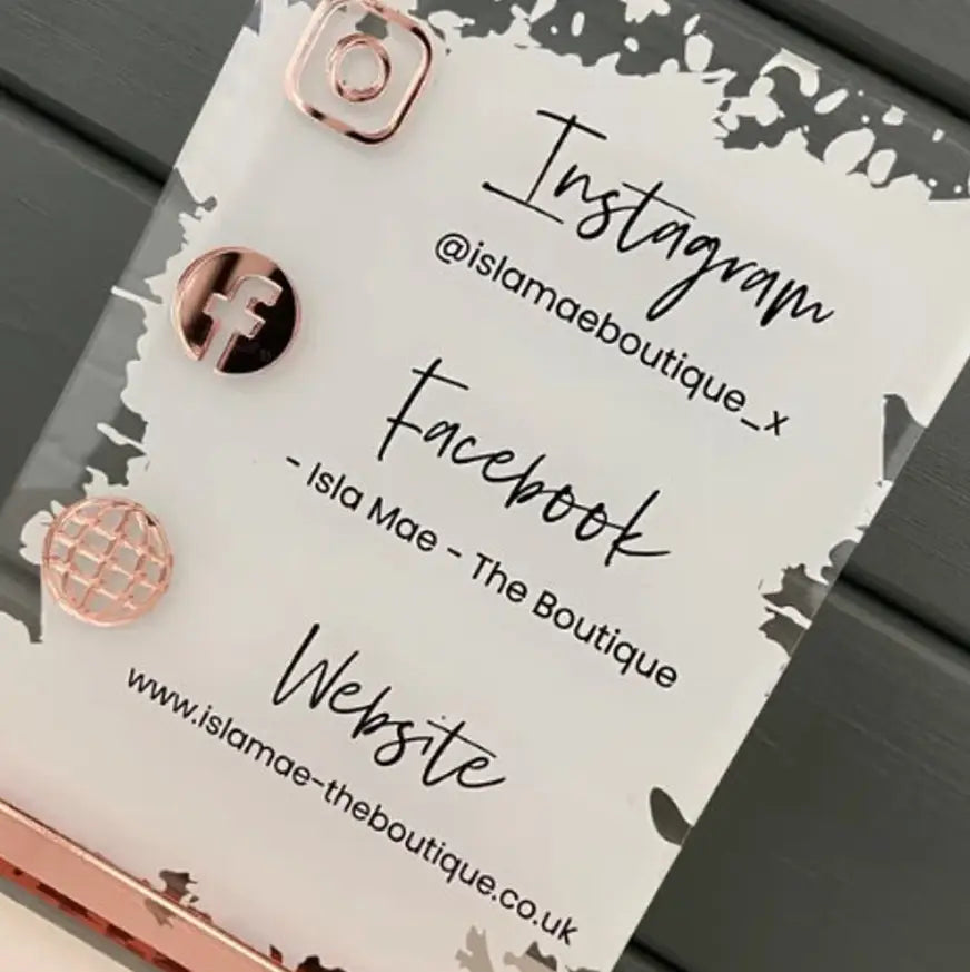 Acrylic social media sign – luxury custom mirror with precision cut edges
