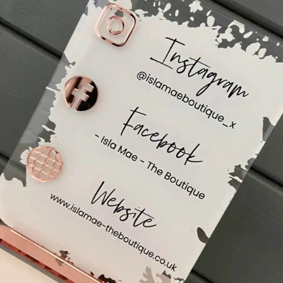 Acrylic social media sign – luxury custom mirror with precision cut edges