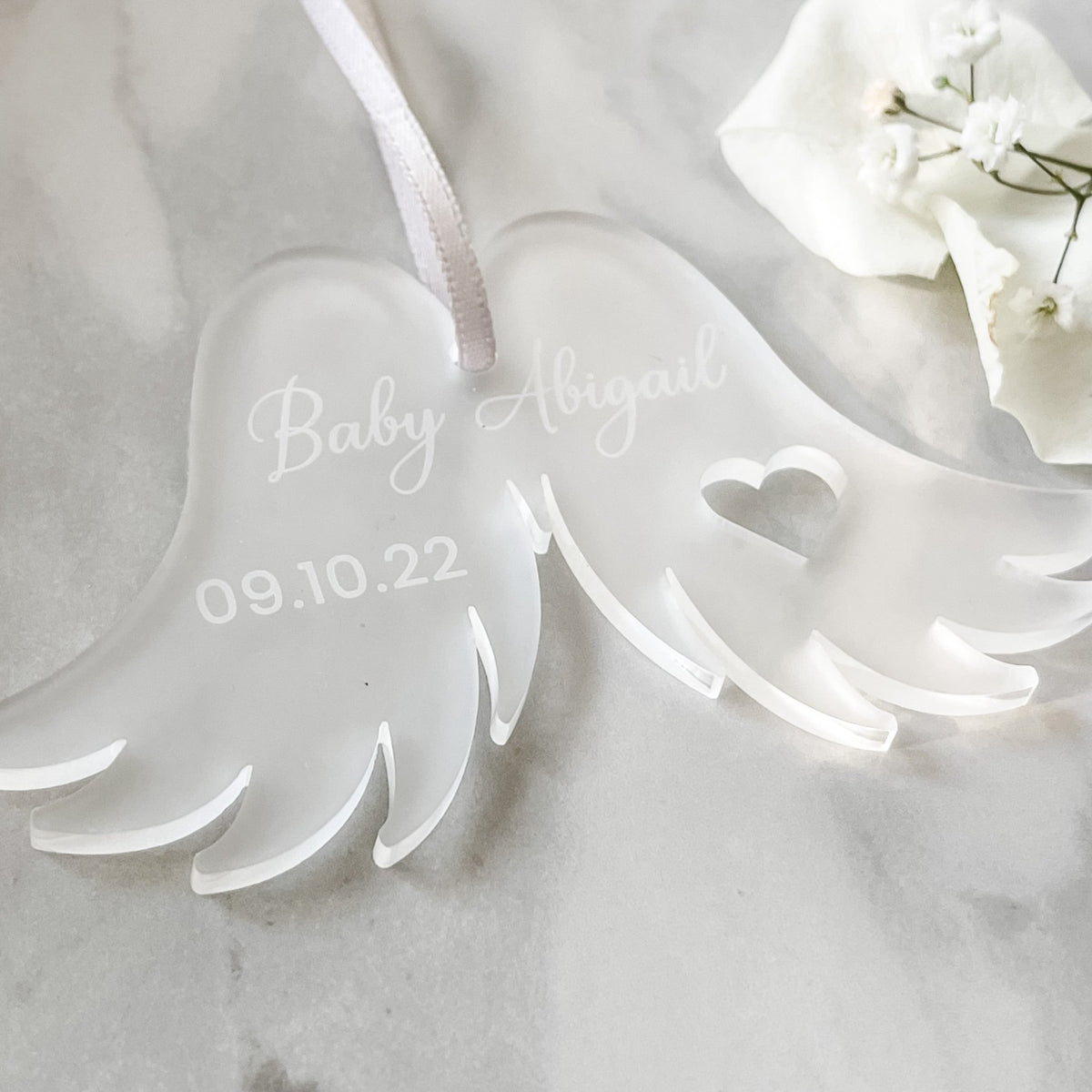 Baby Angel Wings Ornament for family remembrance keepsakes