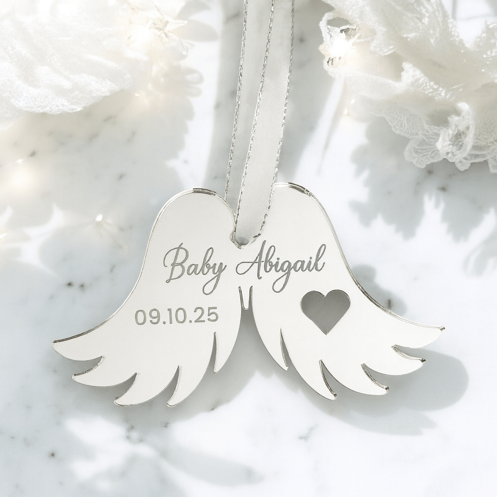 Baby Angel Wings Ornament for personalised remembrance gifts