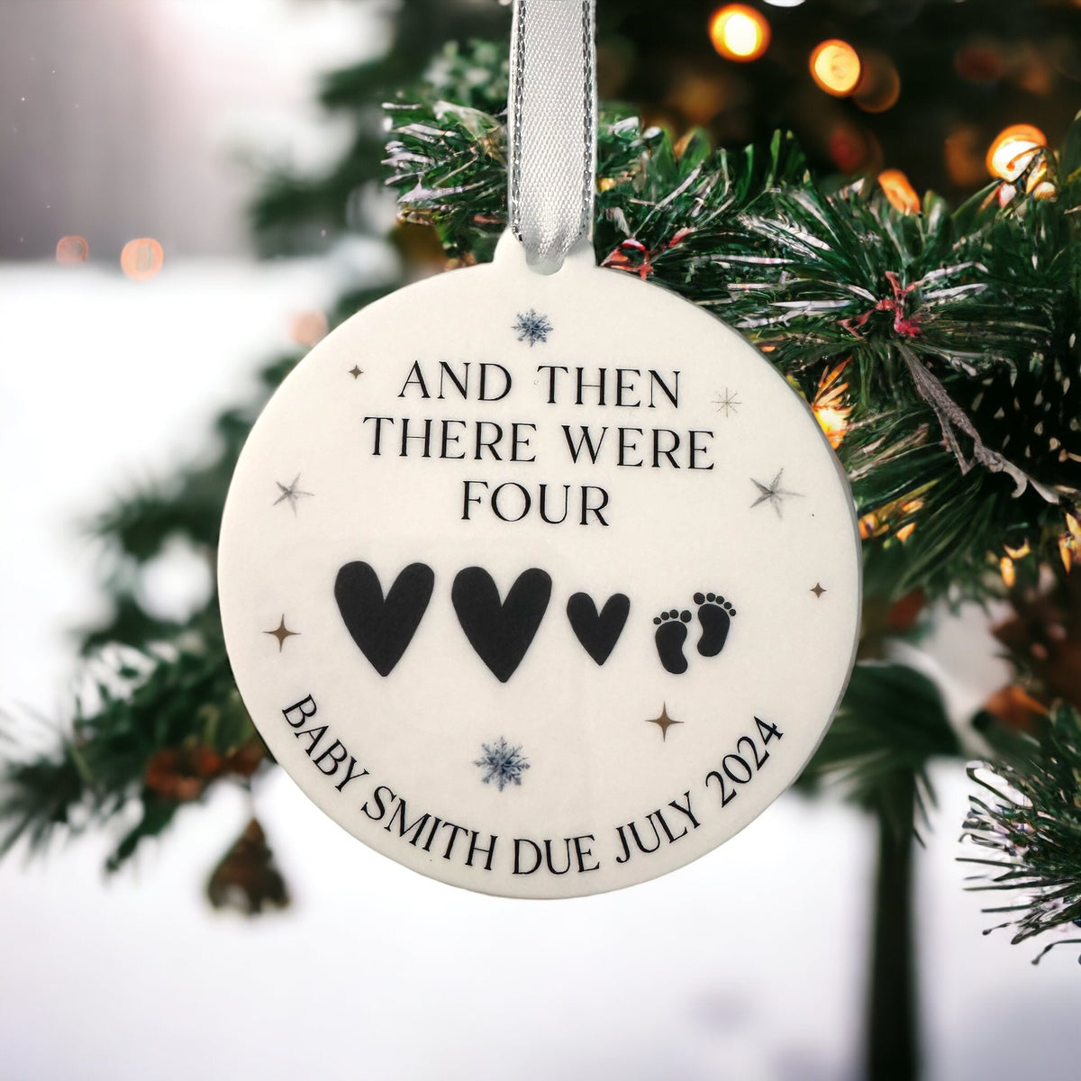 Personalised baby's first Christmas bauble for festive baby keepsakes
