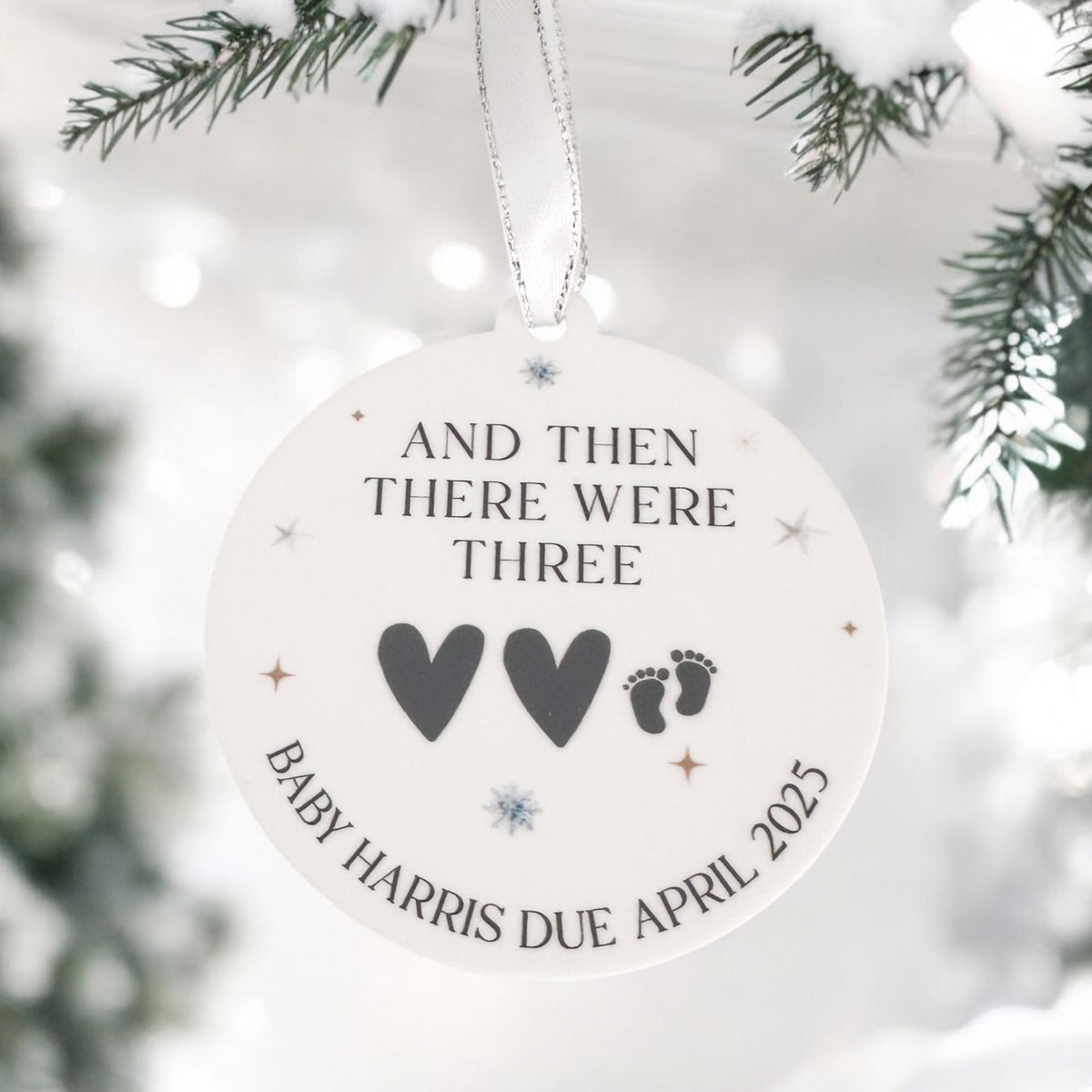 Personalised baby's first Christmas bauble designed for baby's first Christmas keepsakes
