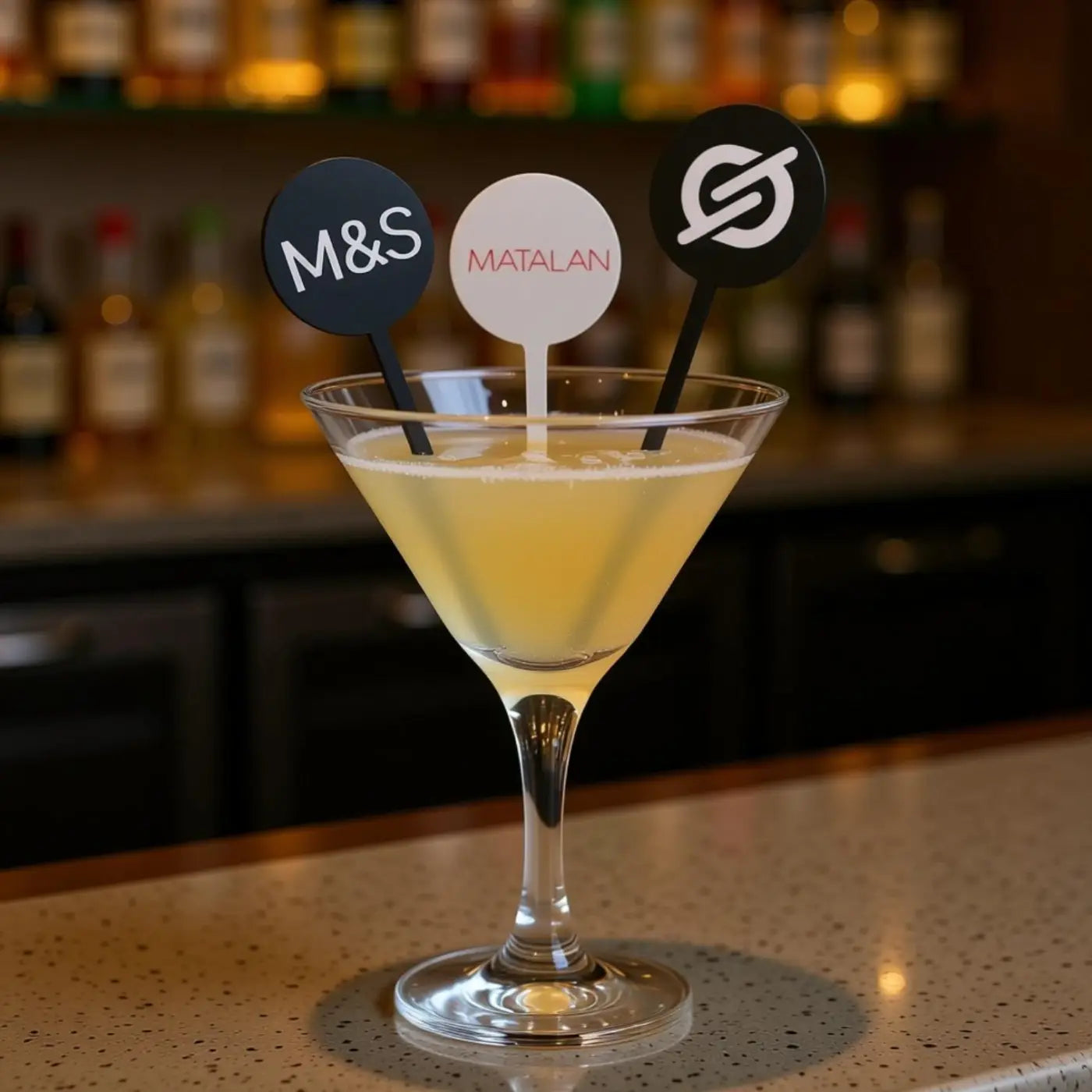 Barware drink stirrer small whisky & martini glass (short acrylic) - business merchandise