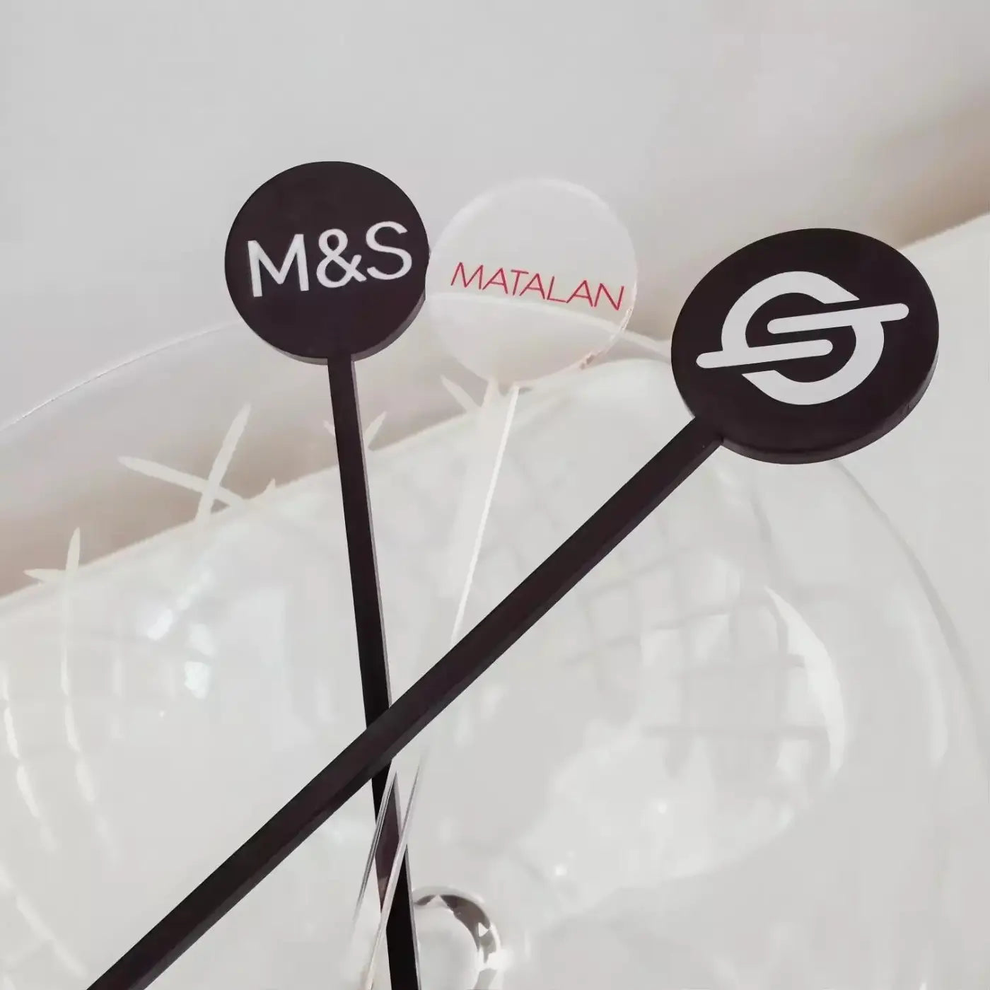 Barware drink stirrer small whisky & martini glass (short acrylic) - business merchandise