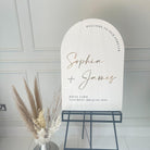 Dome Top Wedding Welcome Sign