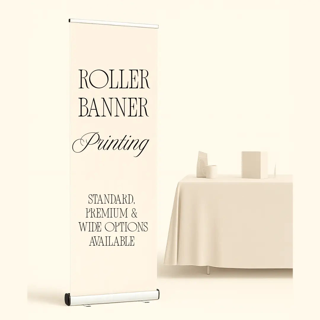 Budget roller banner - custom printed display stand | portable event uk