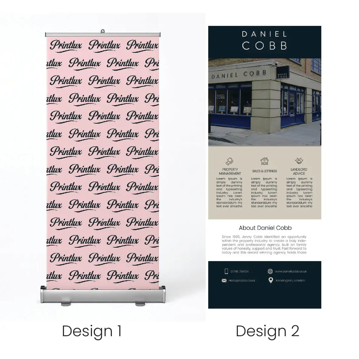 Budget roller banner - custom printed display stand | portable event uk