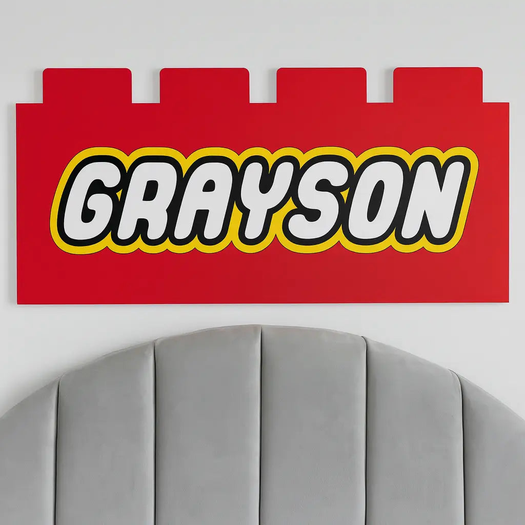 Building block name sign – personalised | custom kids wall art - children’s decor