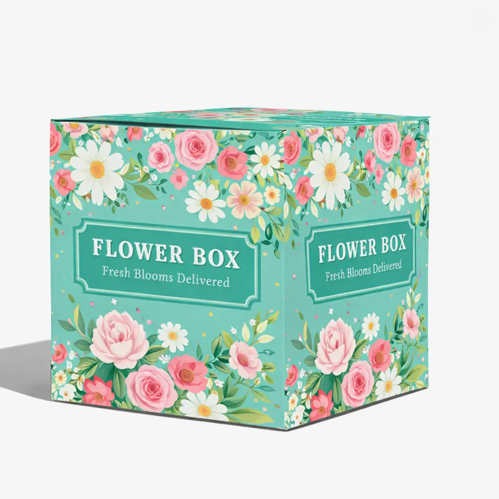 Cardboard display cube: vibrant print portable - indoor - party decor