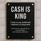 Cash is king sign - custom business wall | acrylic counter display