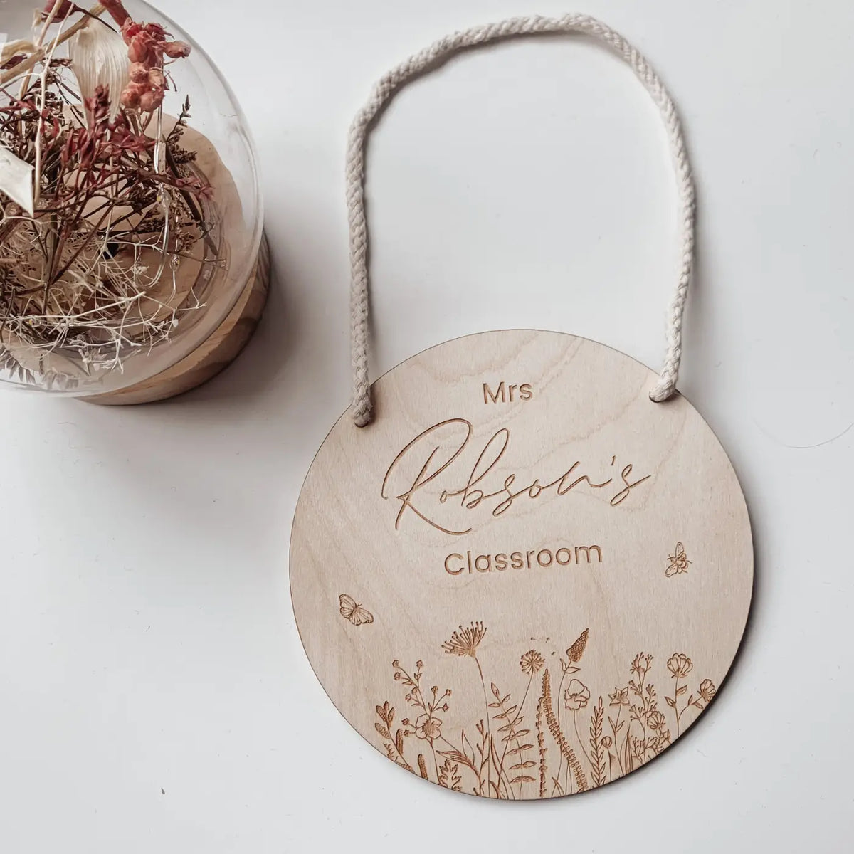 Classroom door sign – luxury custom text | personalised teacher gift