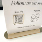 Contactless social media sign – custom acrylic display stand with luxury base